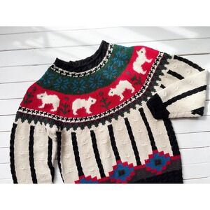cottagecore sweater 80s 90s vintage‎ Rosslee capybara Fair Isle wool sweater